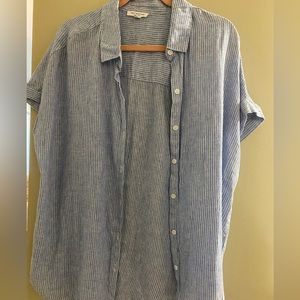 Beach Lunch Lounge linen blouse, size Large